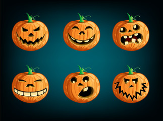 Set pumpkins for Halloween