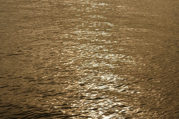 Light reflection from sea, on twilight time.