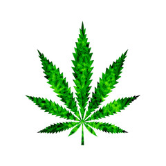 Cannabis (marijuana) hemp leaf abstract vector Silhouette 