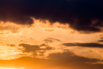 colorful dramatic sky with cloud at sunset