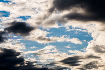 colorful dramatic sky with cloud at sunset