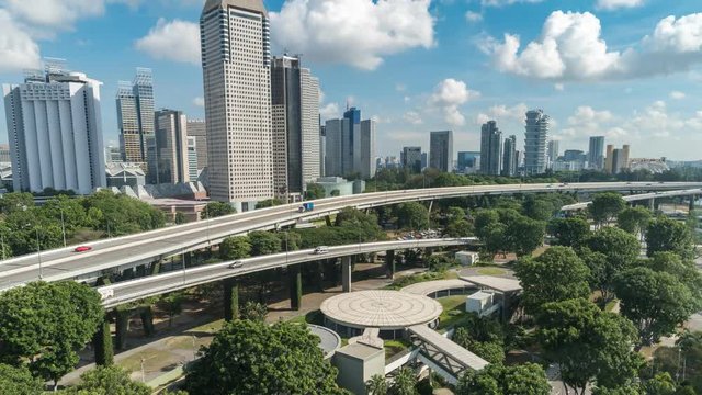 Singapore city skyline at Marina Bay, 4K Time lapse