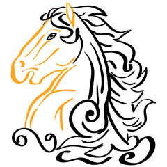 Obraz premium horse head silhouette. Vector animal 