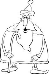 santa with cane coloring book