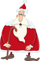 santa with cane cartoon
