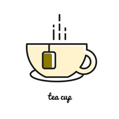 hot tea cup line icon
