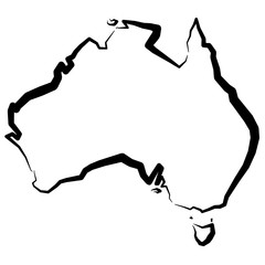 Mapa Australii - obrazy, fototapety, plakaty