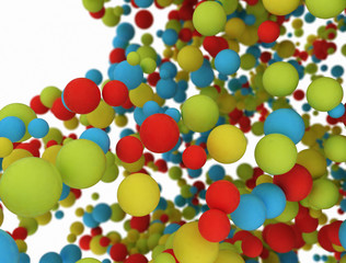 Multi color balls on white background 