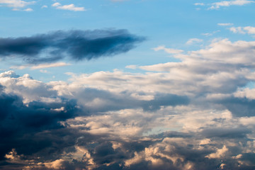 colorful dramatic sky with cloud at sunset