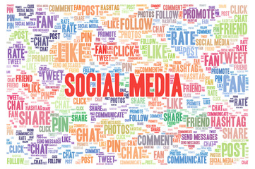 Social media word cloud concept 