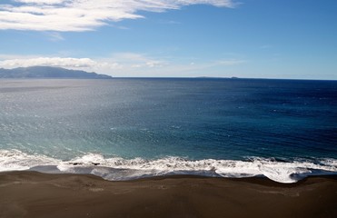 Black sand beach beauty