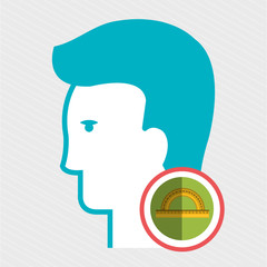 silhouette protractor geometry vector illustration icon eps 10
