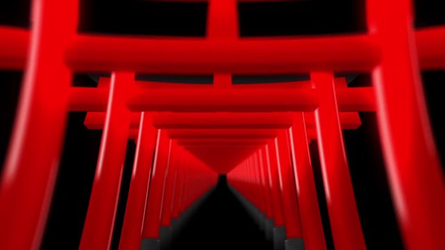 鳥居 神道 黒背景 ループ