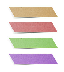 Obraz premium bubble talk tag recycled paper craft stick on white background