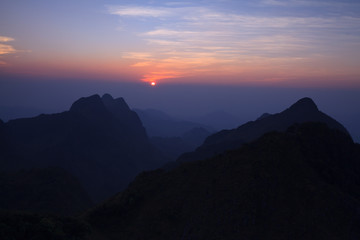 Landscape sunset at Doi Luang Chiang Dao, High mountain in Chian