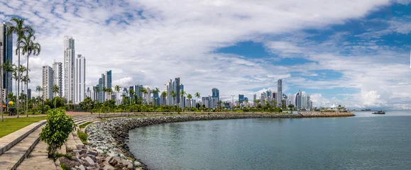 Tuinposter Panoramic view of Panama City Skyline - Panama City, Panama © diegograndi
