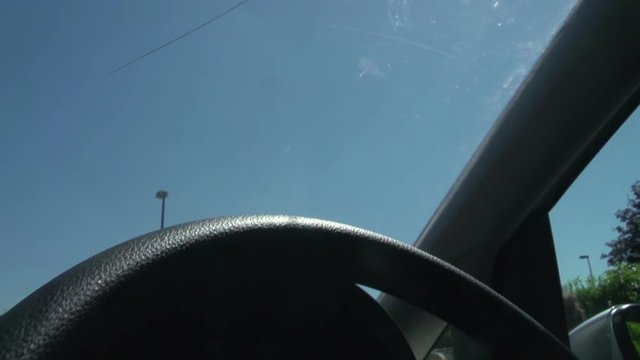 Inside Car Showing Cracked Windscreen