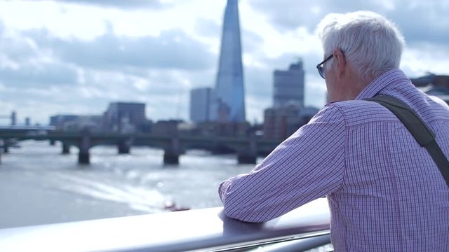 Older Man Enjoys London Panorama