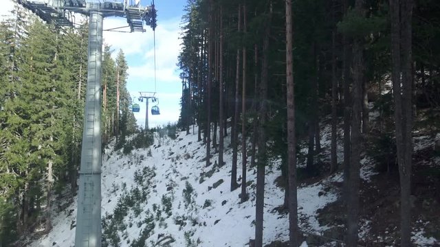 Pov of Cable car going to Banderitca World 