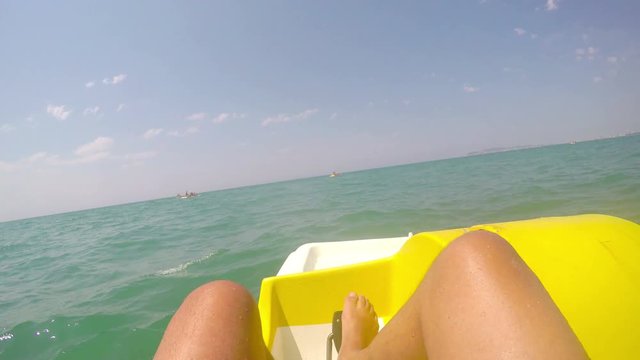 Pedal boat ride POV