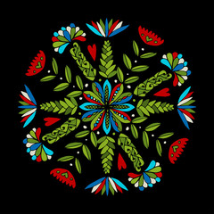 Abstract ethnic round ornamental pattern