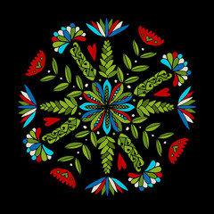 Abstract ethnic round ornamental pattern