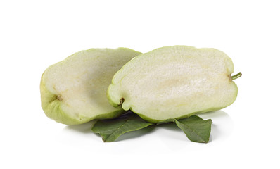 The guava fruit seedless white background