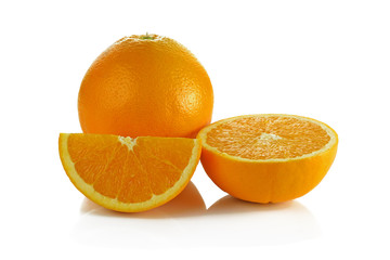 fresh orange isolated on white background
