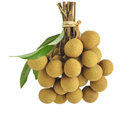 Fresh longan on white background