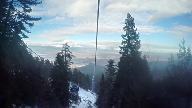 gondola cable car Pov timelapse ride at Ski 