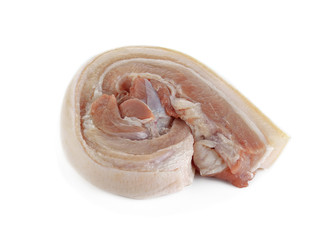 Pork belly on a white background