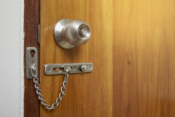 Obraz premium locked wooden door