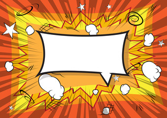 Comic book background with blank speech bubble.