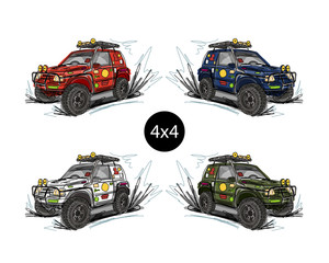 Tuned SUV car, sketch for your design © Kudryashka