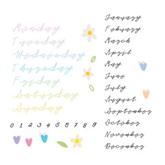 Hand drawn label and text design 