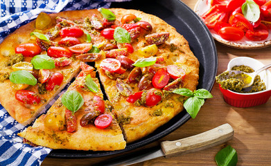 Traditional Italian focaccia bread