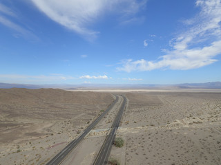 Bird view of the road 15th between Nevada and California