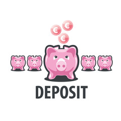 vector logo piggy bank