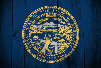 Obraz na płótnie Canvas Wooden Flag of Nebraska, USA