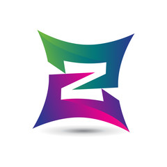Naklejka premium Abstract Colorful Z Logo