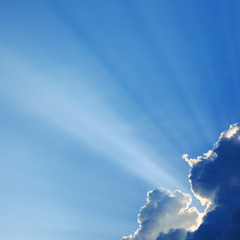 light rays on clear blue sky