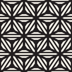 Fototapeta premium Vector Seamless Black And White Star Lines Grid Pattern