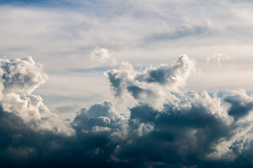 colorful dramatic sky with cloud at sunset