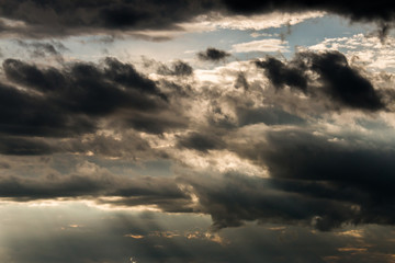 Obraz premium colorful dramatic sky with cloud at sunset
