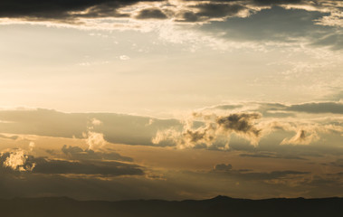 colorful dramatic sky with cloud at sunset