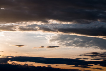 colorful dramatic sky with cloud at sunset