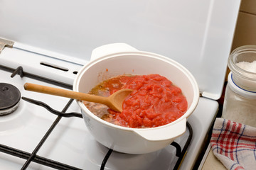 Cooking the Bolognese Sauce