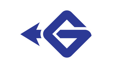 square arrow letter G logo