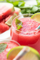 Watermelon drink in with fresh lime