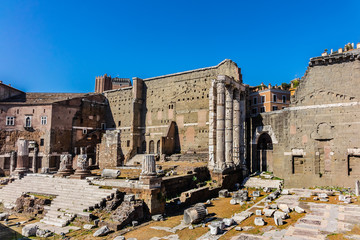 Forum of Augustus is one of Imperial forums of Rome. Italy.